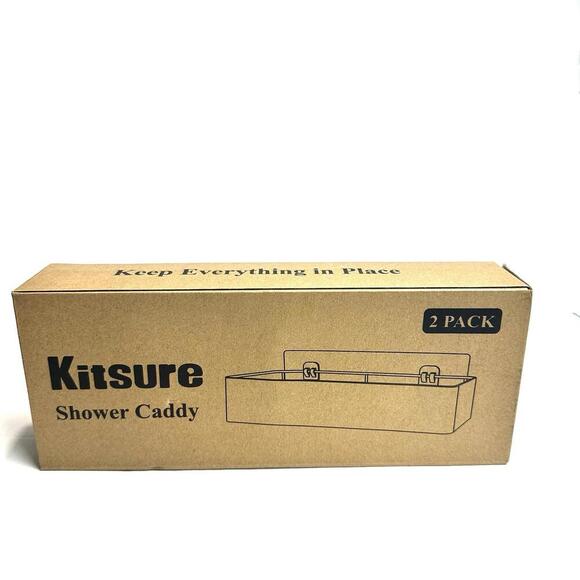 Kitsure Large Shower Caddy - 2 Pack Adhesive Shower Organizer, Drill-Free Shower - Picture 2 of 10